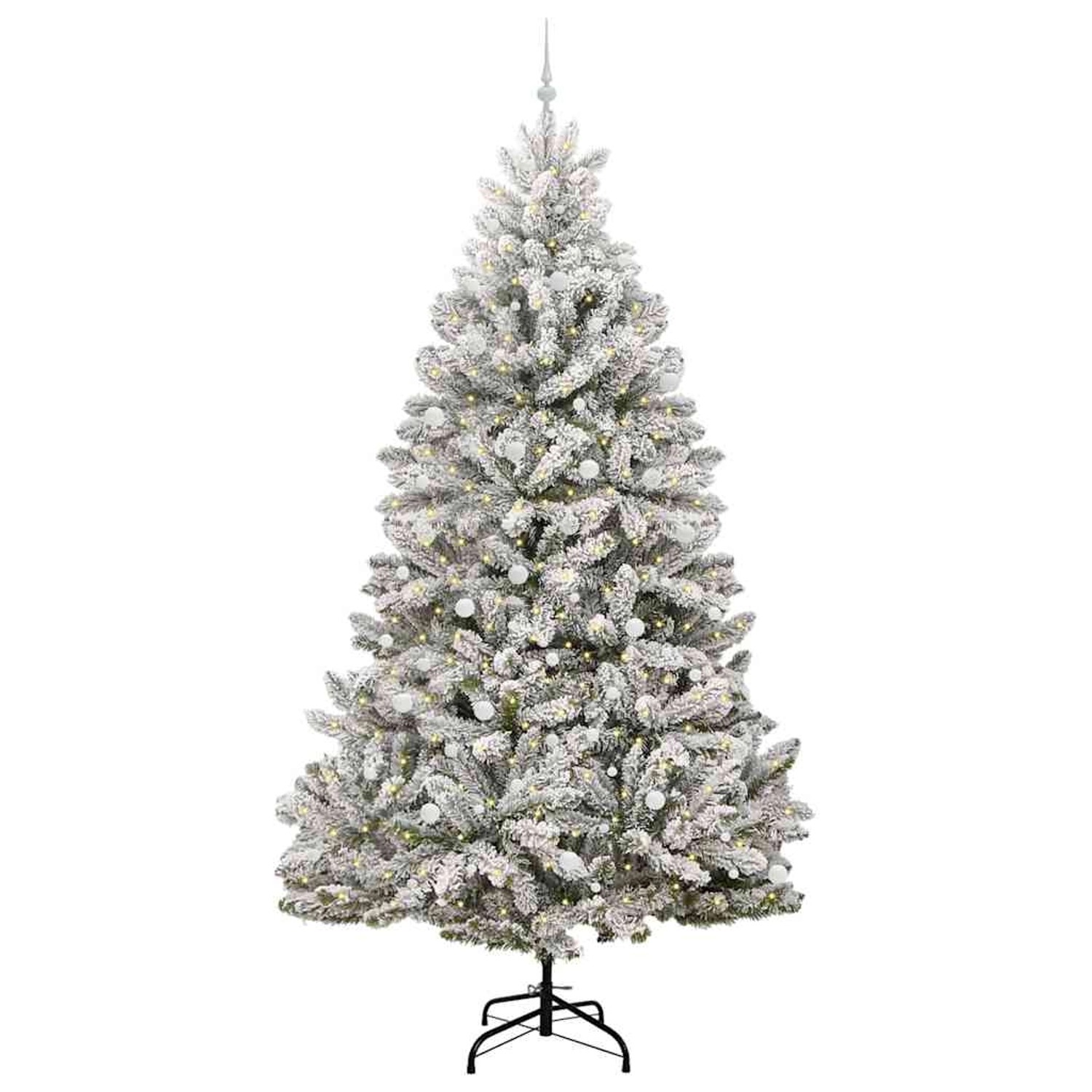 vidaXL Künstlicher Weihnachtsbaum Grün und Weiß 300 cm PVC und Metall 3395787