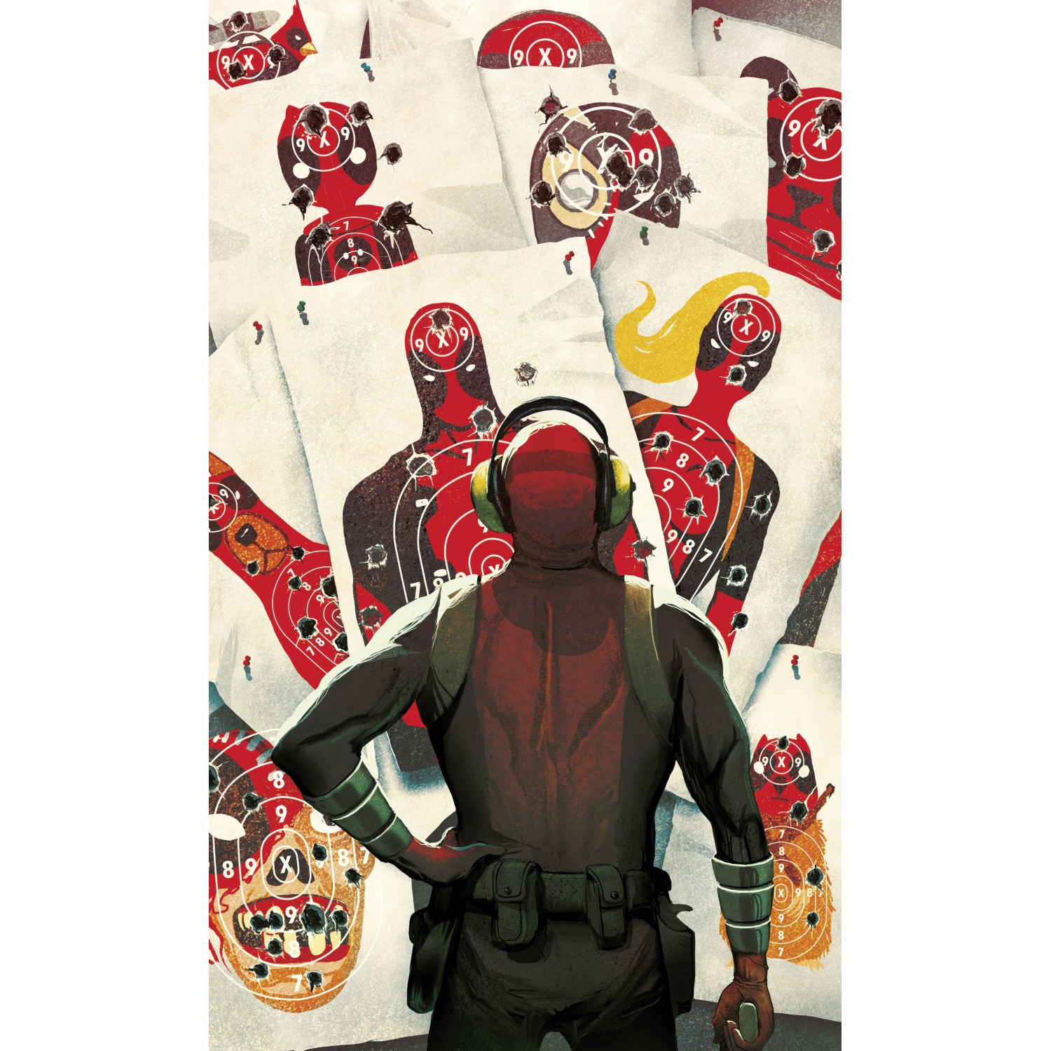 Komar Vlies Fototapete Marvel Deadpool Target Shooting Rot günstig online kaufen