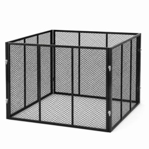 Schwarzer Metall Komposter 750 Liter mit Gitterstruktur. Robuster Gartenkomposter für effiziente Kompostierung.