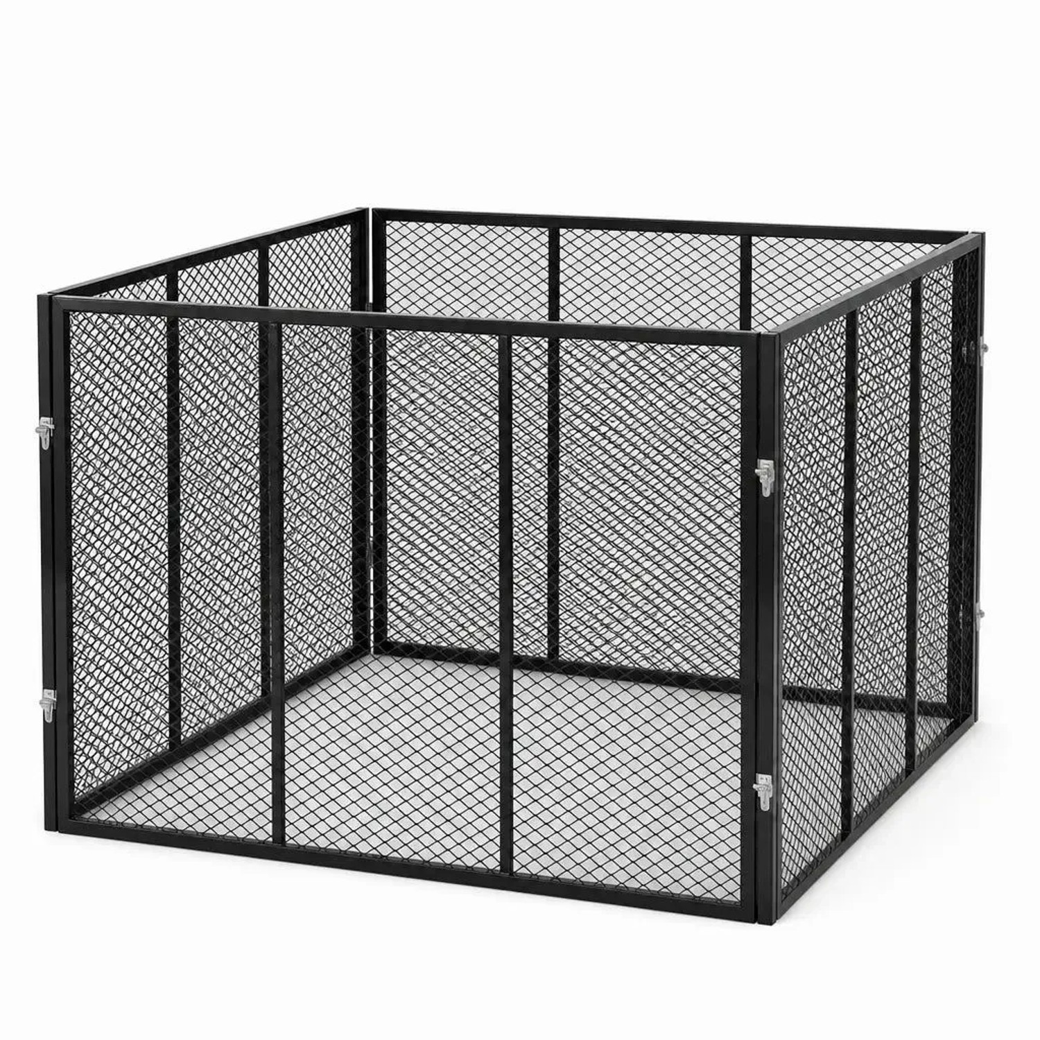 HomeLuxWorld Garten Komposter Metall 750 Liter  100 x 100 x 75 cm  Schwarz