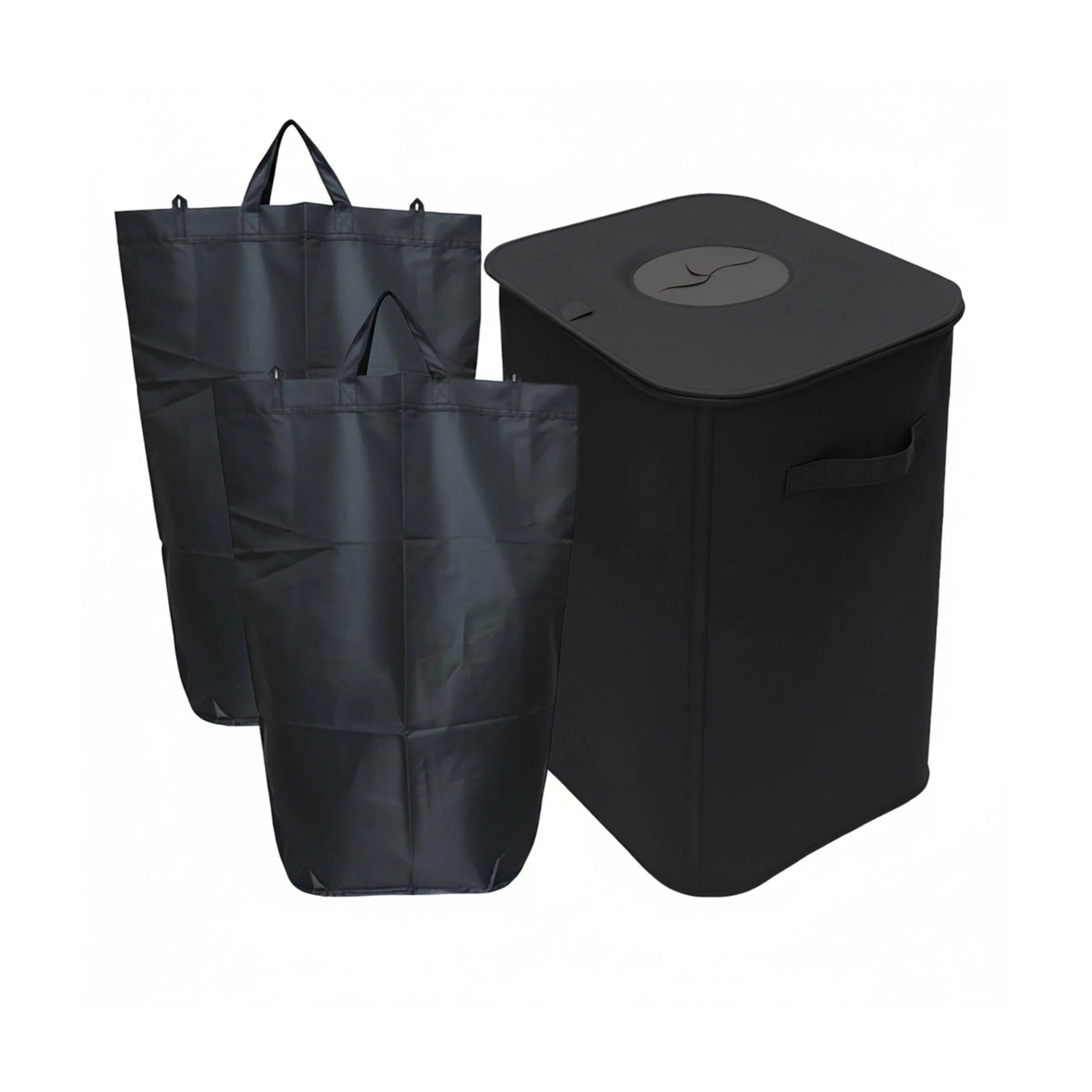 Relaxdays Pfandflaschen Sammelbehälter Polyester Fiberglas Schwarz Abwischbar 100, 70 cm x 43 cm x 33 cm 1,4 kg