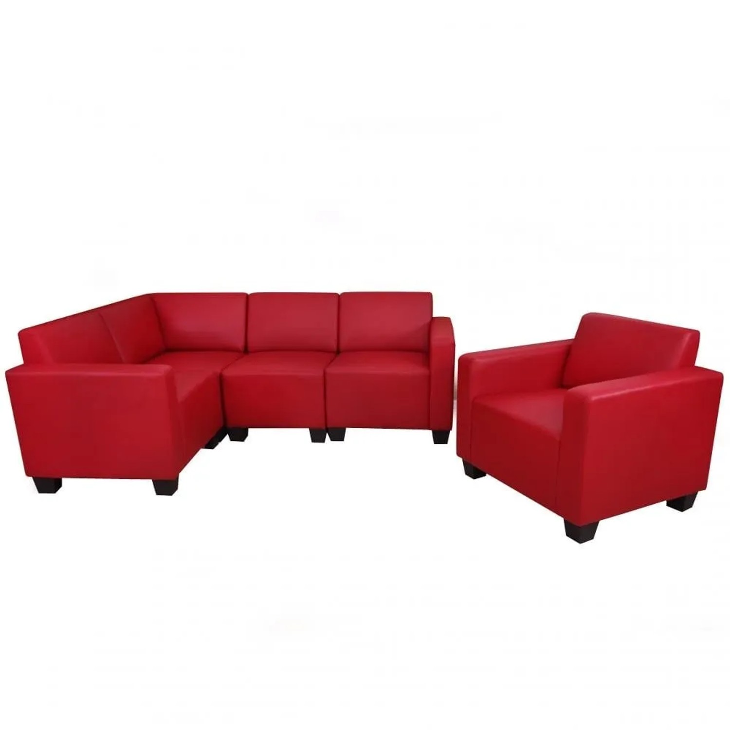 Mcw Modular Sofa-System Lyon 4-1 Kunstleder Rot