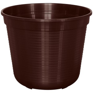 Brauner Geli Blumentopf Standard, Ø 28 cm, aus Kunststoff, ideal für Garten und Balkon.