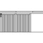 Technische Zeichnung: Skan Holz Carport Emsland Seitenansicht mit Abstellraum, Flachdach und Maßen 248/223 cm.