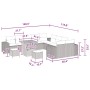 vidaXL Gartenmöbel-Set, 13-teilig, schwarz, Poly Rattan, mit Maßen des Sets.
