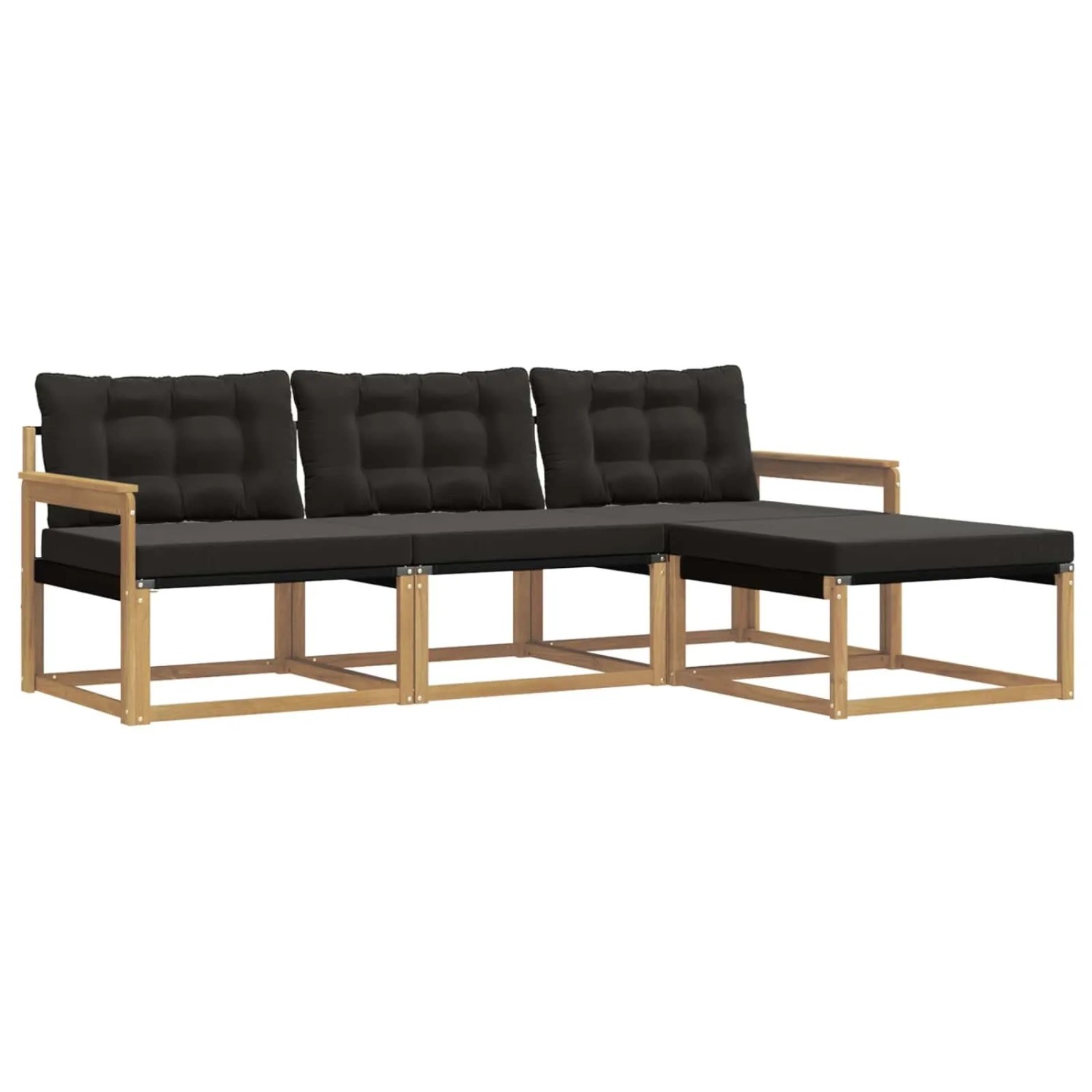 vidaXL Outdoor-Sofagarnitur mit Kissen 4 Stk Weiß und Schwarz 3388558