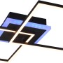 Moderne LED-Deckenleuchte Arribo, 29W + 6,5W RGBW, schwarz matt, mit geometrischem Design.