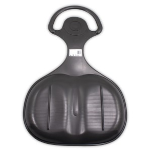 Anthrazitfarbener KHW Rutschteller Snow Glider mit Griff, 58x39x1,5 cm.