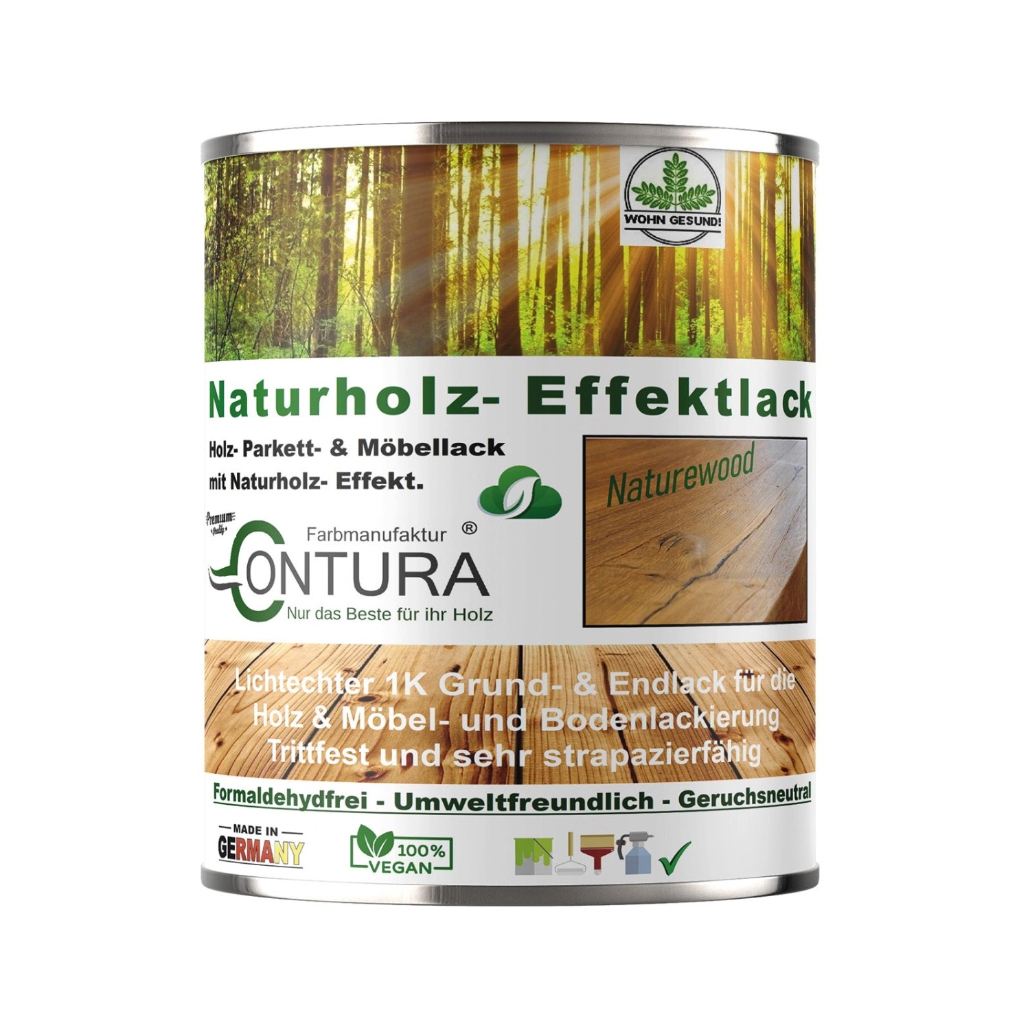 Contura Parkettlack Möbellack Holzlack Naturholzeffekt Lack Matt Naturholz günstig online kaufen