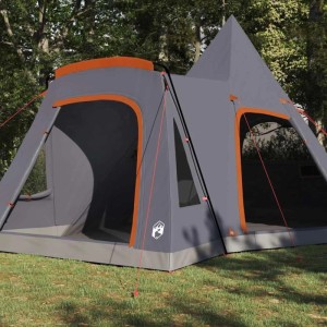vidaXL Teepee Zelt mit Dach Grau und Orange 545 x 450 x 295 cm 42004001