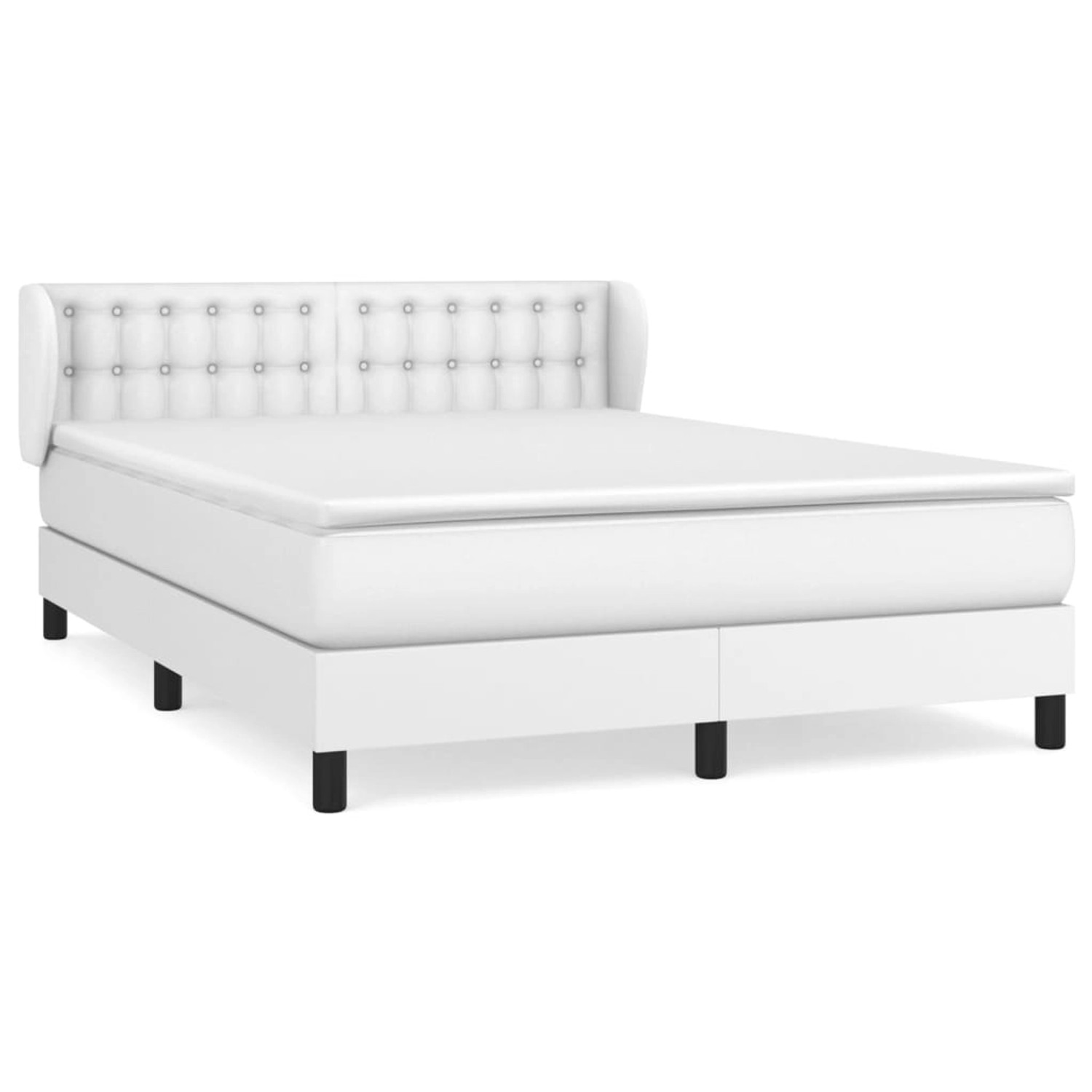 vidaXL Boxspringbett mit Matratze Weiß 140x200 cm Kunstleder 3127314 günstig online kaufen