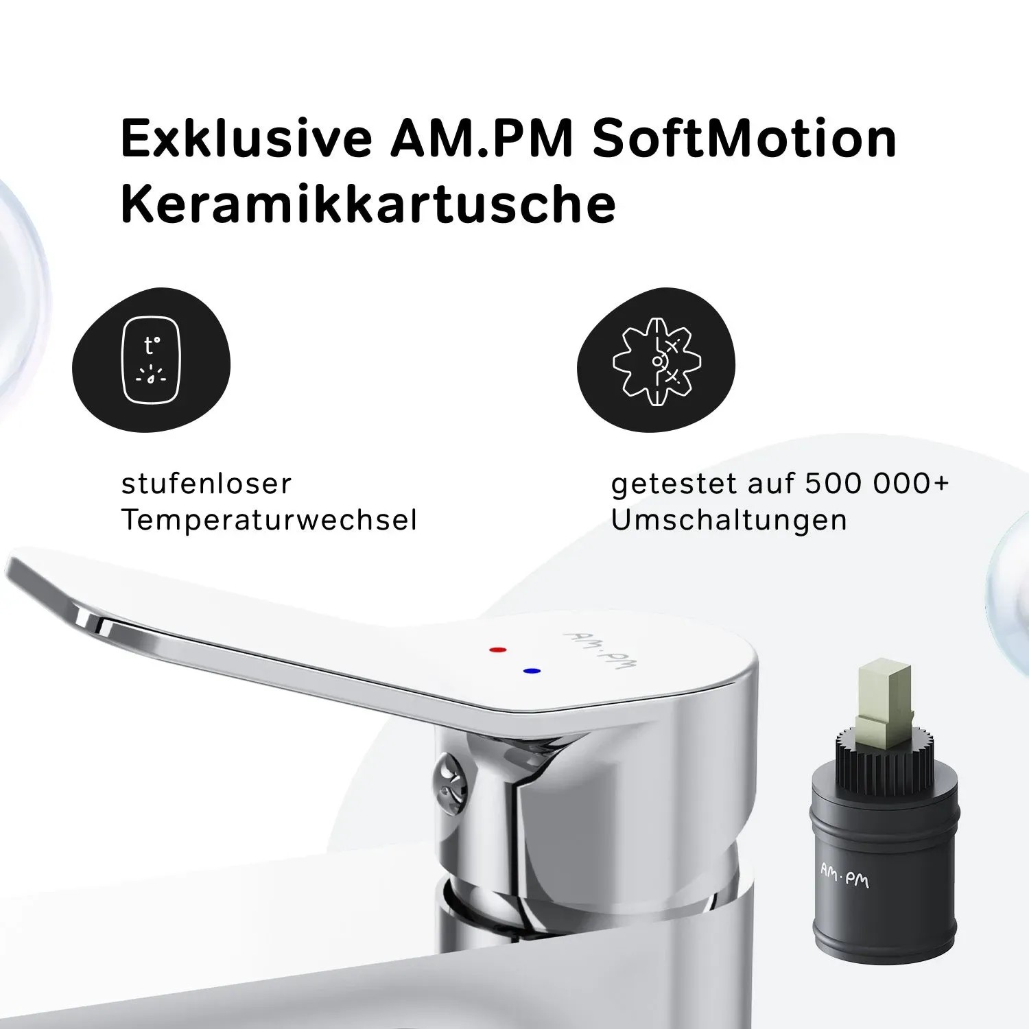 AM.PM Waschtischarmatur X-Joy Chrom mit Keramikkartusche und hohem Auslauf.