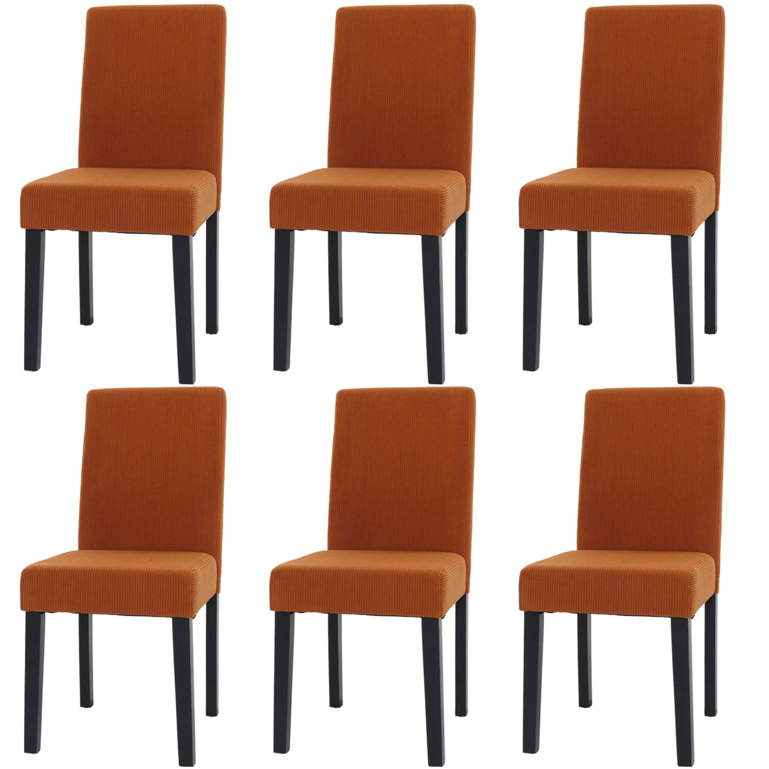 MCW Esszimmerstuhl Littau Cord 6er-Set Terrakotta Dunkle Beine günstig online kaufen