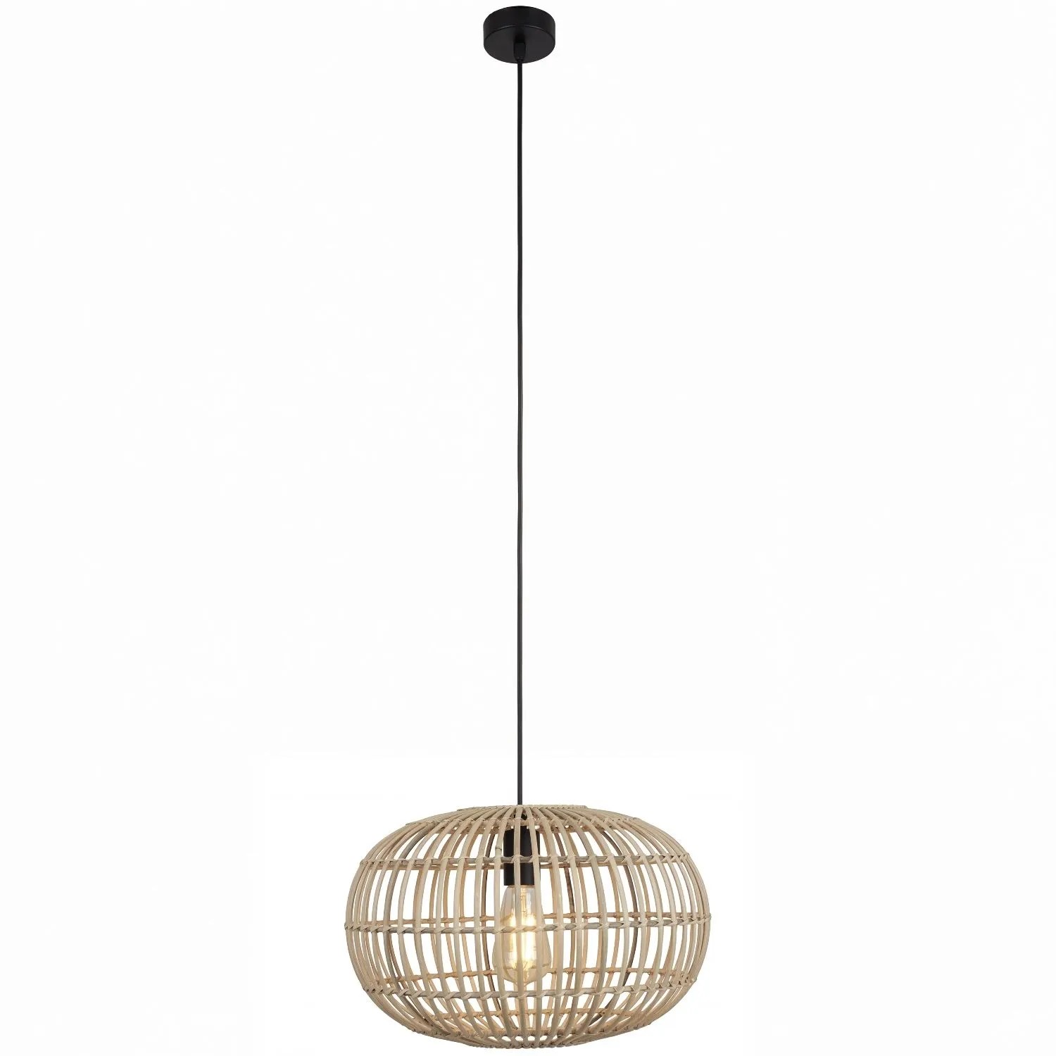 Licht-Erlebnisse Hängeleuchte Rund DM 40 CM Bambus E27 Boho Design
