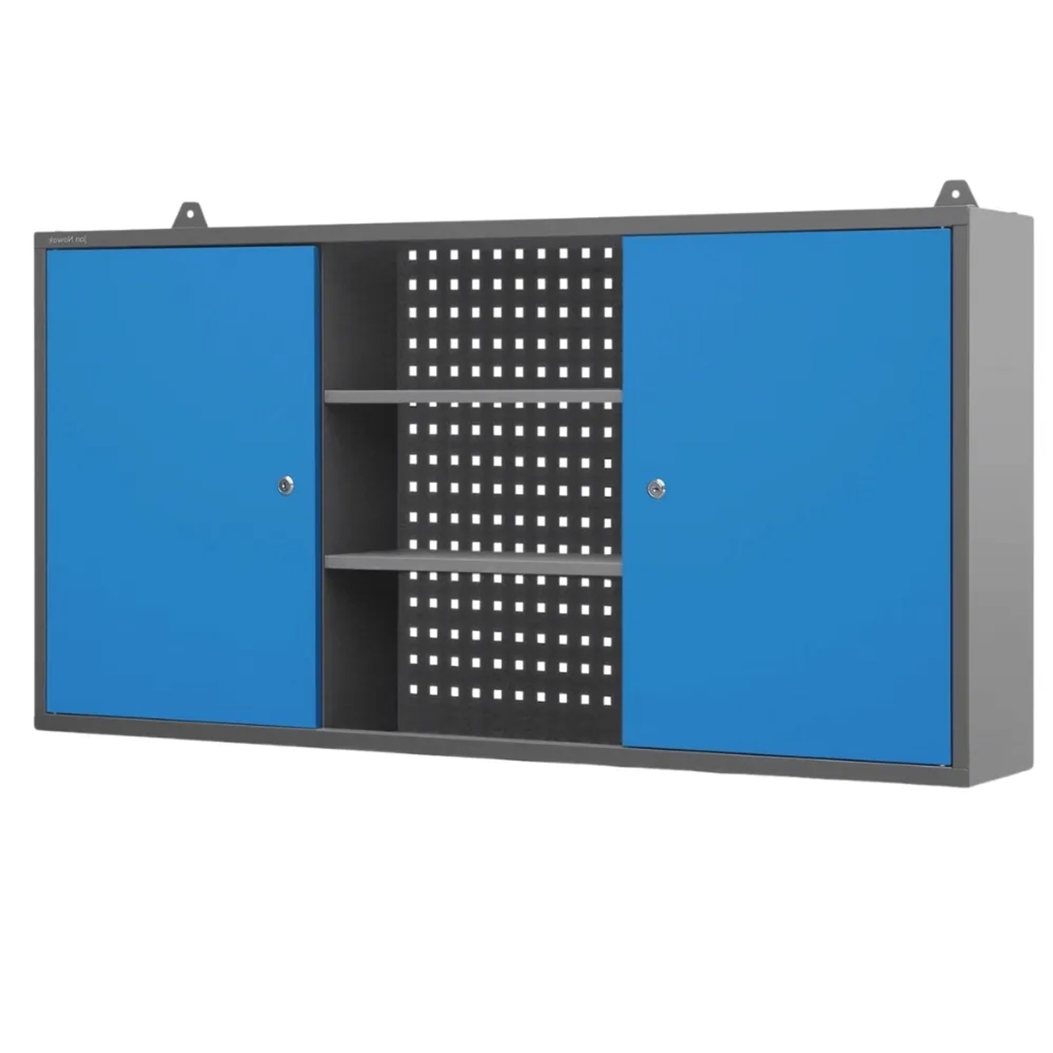 JAN NOWAK Hängeschrank Werkstatt Abschließbar BEN 60 x 120 x 20 cm Anthrazit-Blau