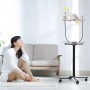 Relaxdays Papageienfreisitz Stahl Holz Kunststoff Schwarz Silber mit Rollen 130 cm x 60 cm x 60 cm 2,8 kg_2