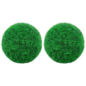 Zwei grüne, künstliche Buchsbaumkugeln (27 cm) von furnicato. Dekorative Kunstpflanzen für Innen und Außen.