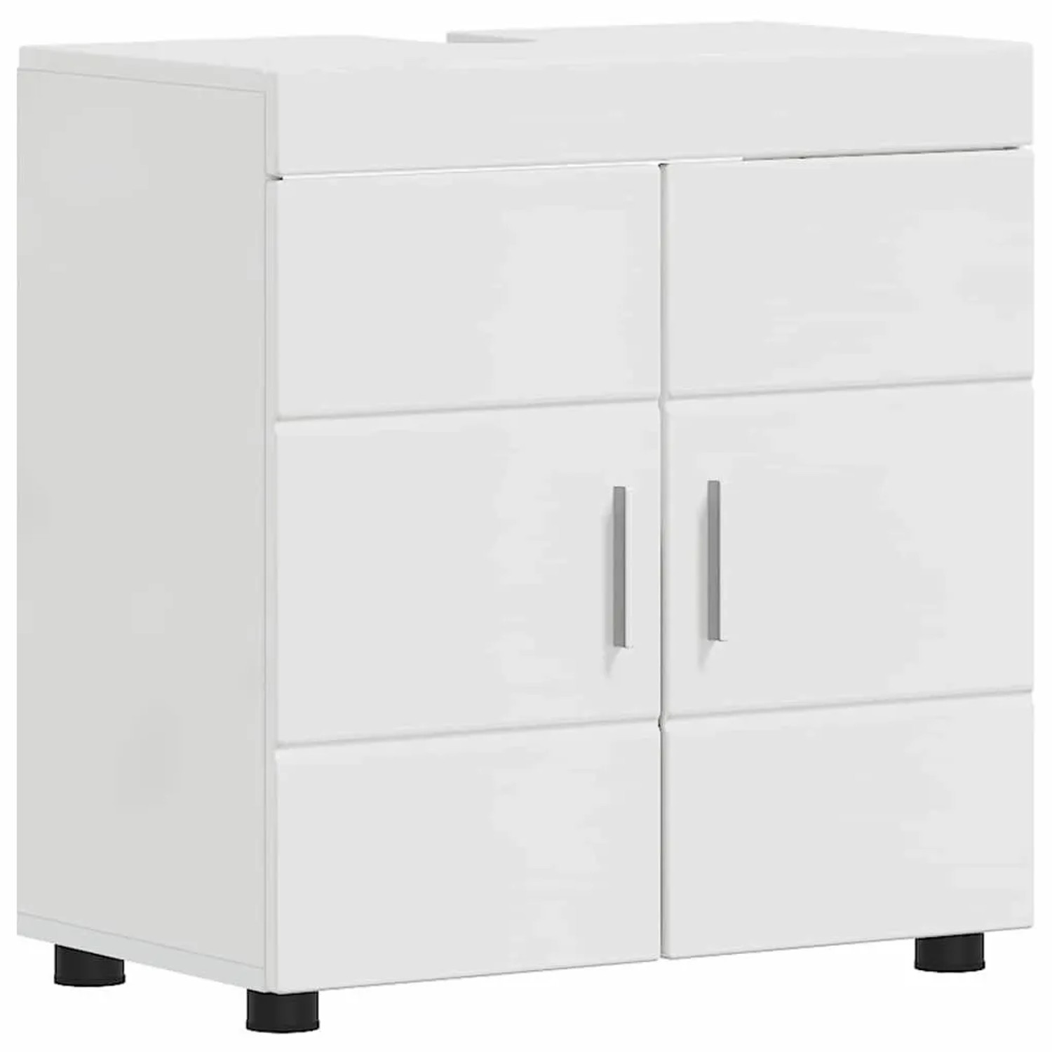 vidaXL Badezimmerschrank-Set TULUM Hochglanz Weiß 60 x 34 x 63 cm 880325