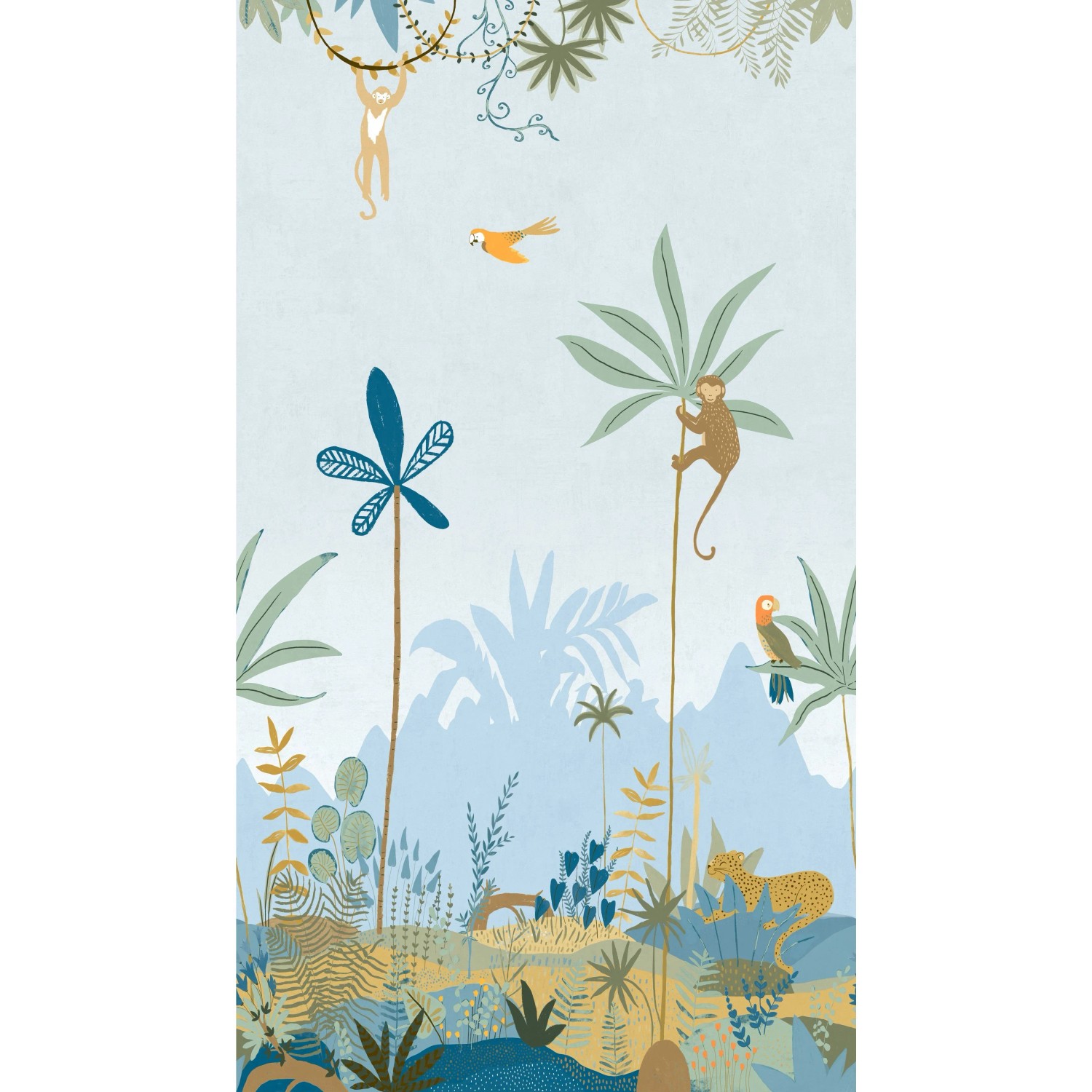 Schöner Wohnen Digitaldruck-Tapete Wild Paradise 280 cm x 159 cm Blau FSC®