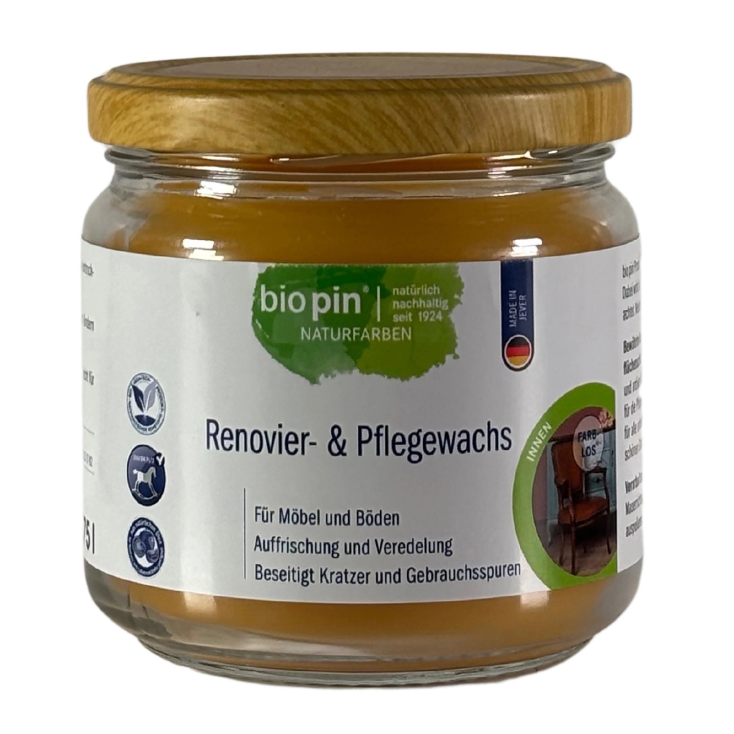 Biopin Renovier- und Pflegewachs Farblos 375 ml