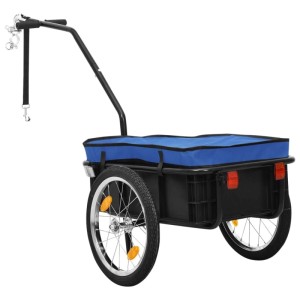 vidaXL Fahrradanhänger und Handwagen 155x60x83 cm Stahl Blau 91772