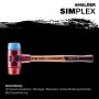 Halder Simplex Schonhammer Ø 30 mm TPE-soft Blau   Plastik Rot mit Tempergussgehäuse_5