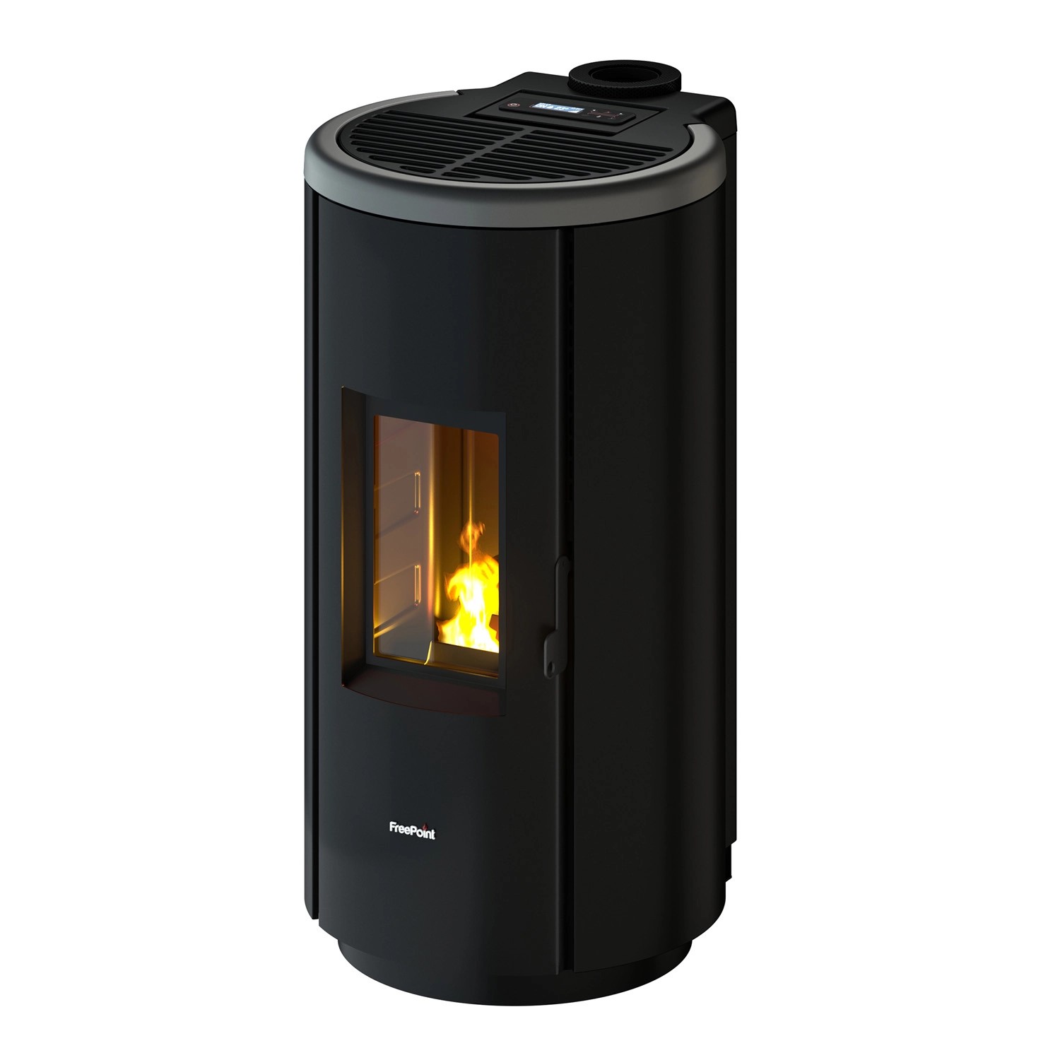 Freepoint Pelletofen Chrome 7 Stahl Titanium 2,5-7 kW EEK: A+