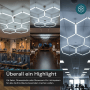 LUXULA LED Deckenleuchte 5er Set, hexagonale Form, kaltweißes Licht in Shop, Restaurant und Fitnessstudio.