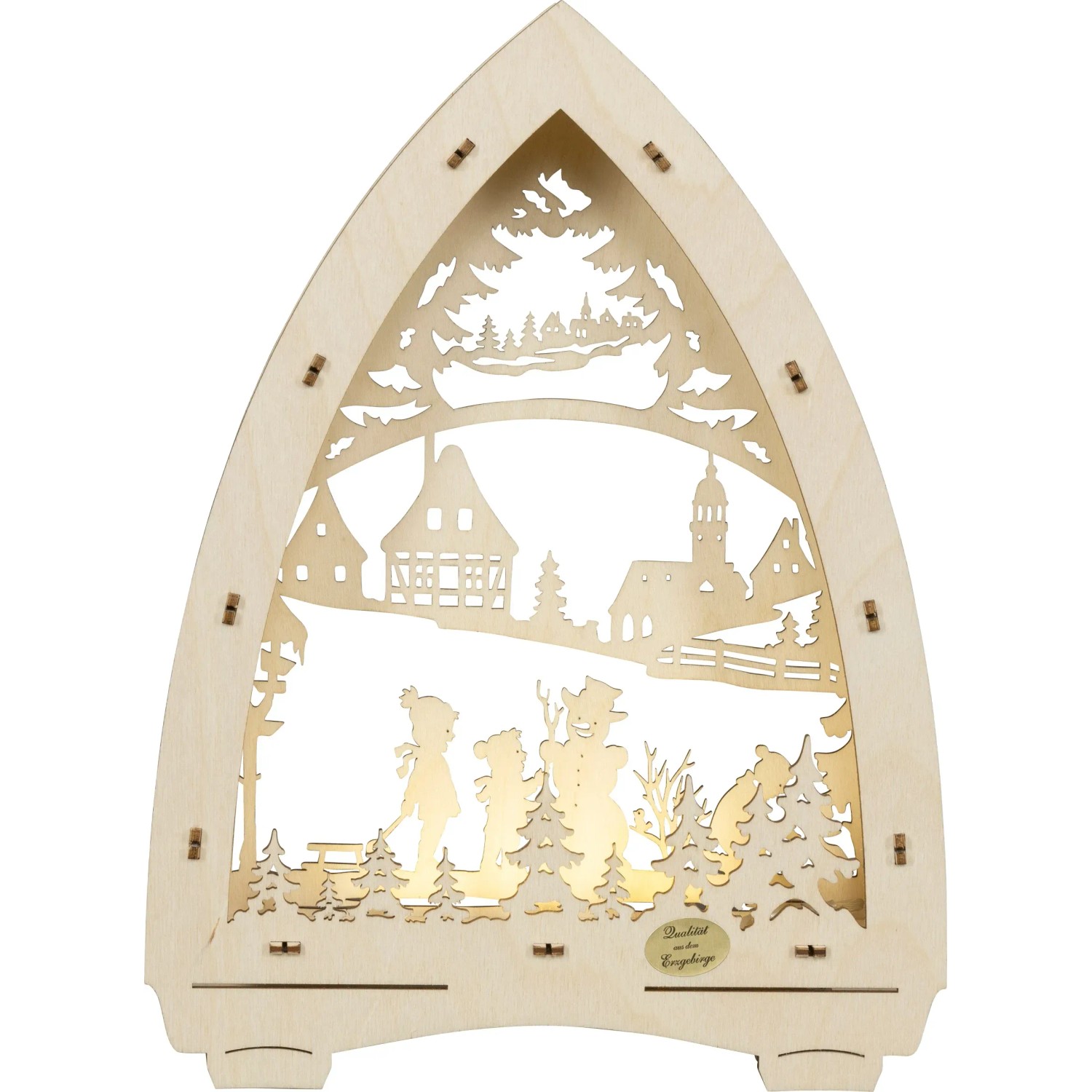 Saico LED-Lichterspitze Schneemann 21,5 cm x 29 cm x 4,7 cm Warmweiß