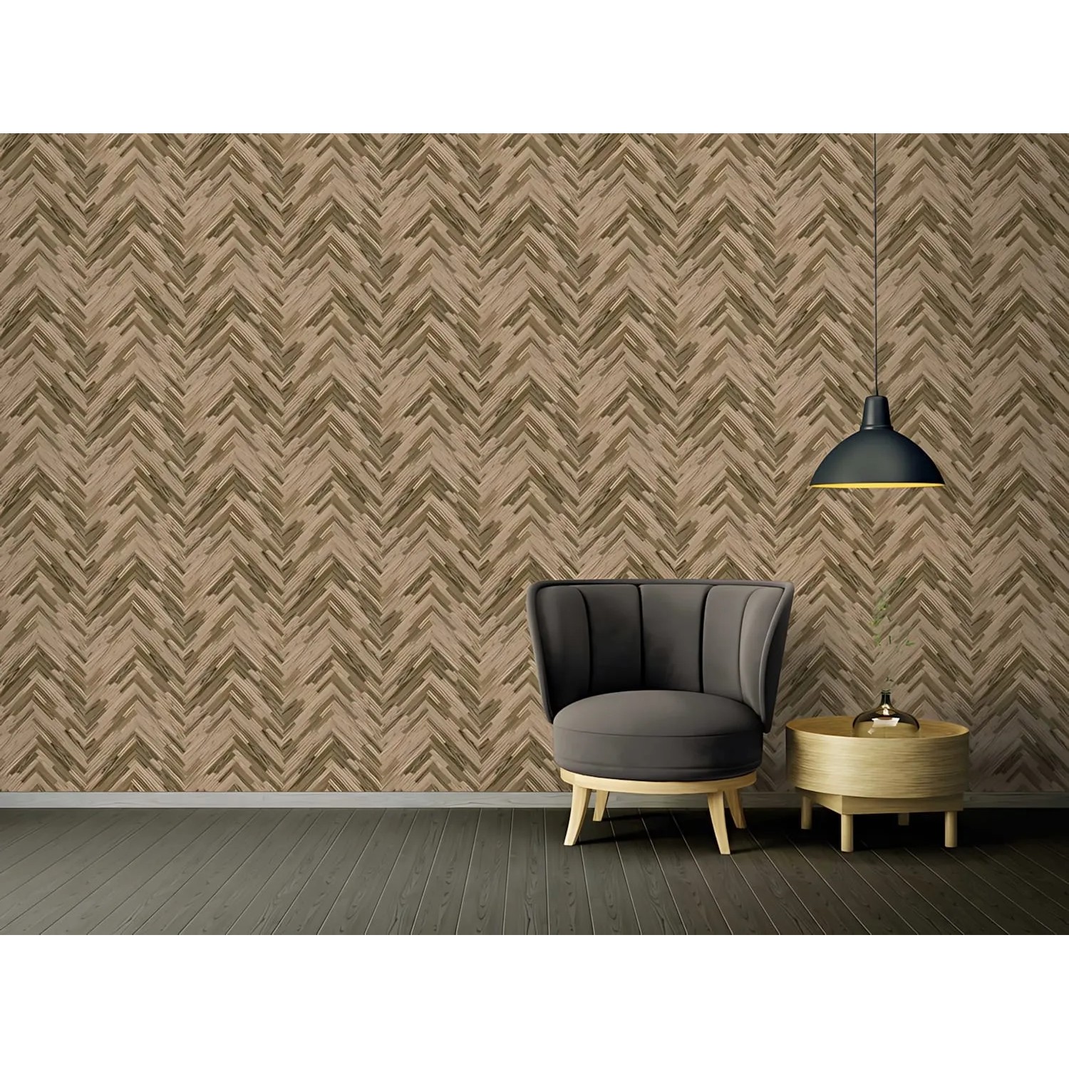 PROFHOME Vliestapete in Holzoptik, braun/beige, für Wohnräume. Dekorative Tapete mit natürlichem Look.