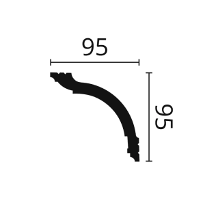 NOEL & MARQUET NMC WT17 Eckleiste, 95x95mm, für Decken und Wände, 8 Stück (16m) im Karton.
