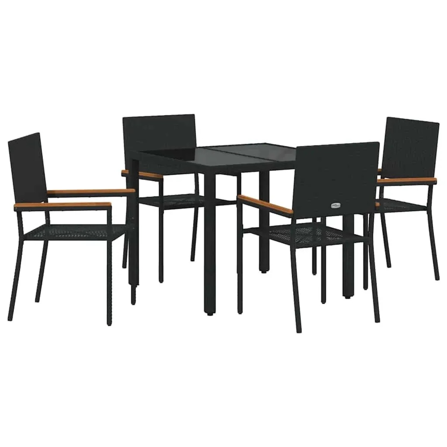 vidaXL Garten Essgruppe 5-Tlg Schwarz Poly-Rattan 3365387 günstig online kaufen