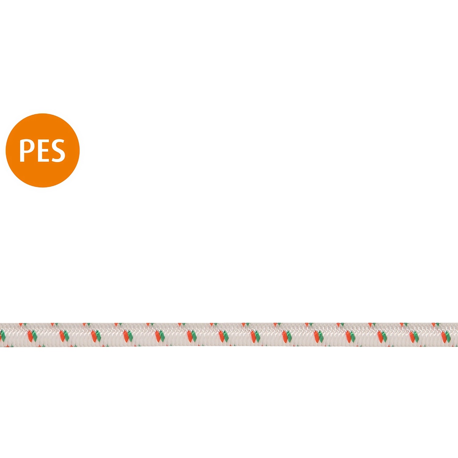 Conacord Seil Gummi PES Umflochten Ø 6 mm Weiß-Grün-Orange Meterware