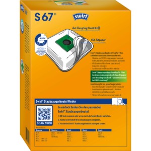 Swirl S 67 EcoPor Staubsaugerbeutel 4er-Pack für Staubsauger Zubehör.