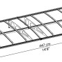 Technische Zeichnung: Weißes Palram-Canopia Vordach Bordeaux 4.5 x 1.4 mit Maßangaben.