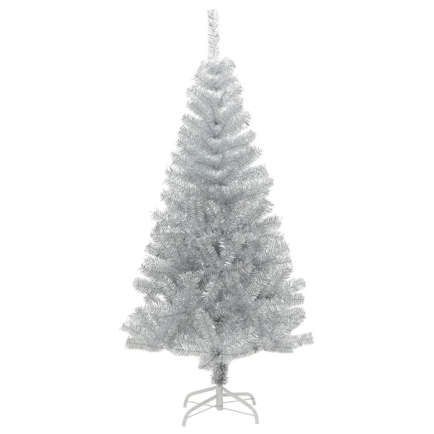 vidaXL Künstlicher Weihnachtsbaum mit Ständer Silber 120 cm PET 329187