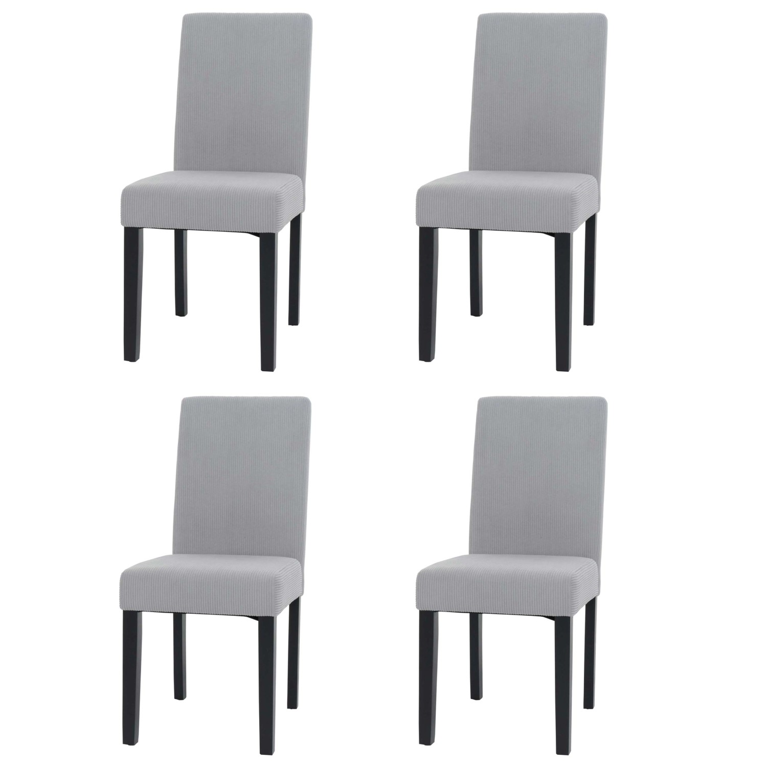 MCW Esszimmerstuhl Littau Cord 4er-Set Hellgrau Dunkle Beine günstig online kaufen