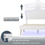 Detailansicht: Weißes okwish Kinderbett mit LED, verstellbares Kopfteil, ohne Matratze.