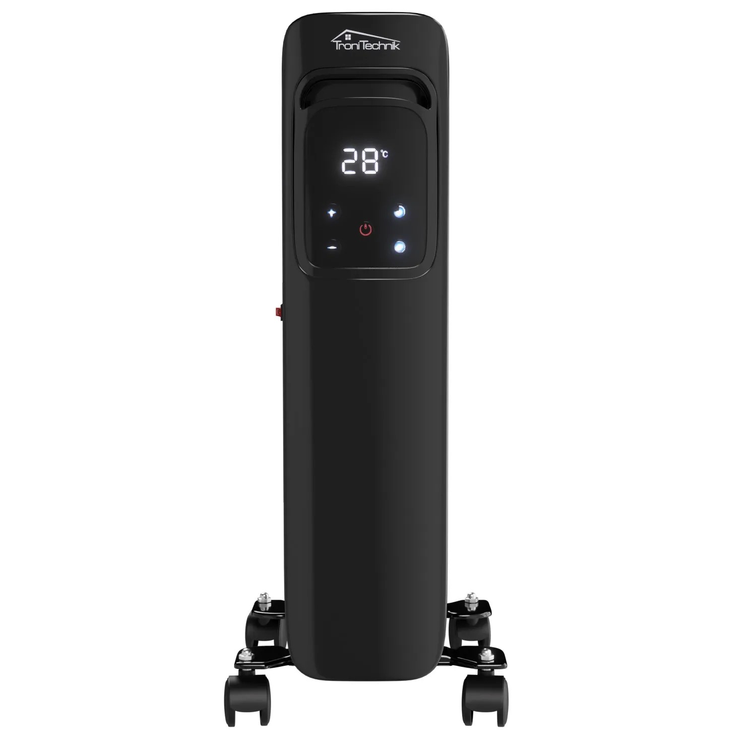 Schwarzer TroniTechnik Ölradiator TT OR 307 mit 7 Rippen, 1500W und WiFi Funktion.