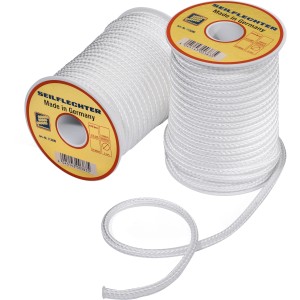 Seilflechter Fibron-Leine, 6 mm x 20 m, Weiß, geflochten auf Spule.