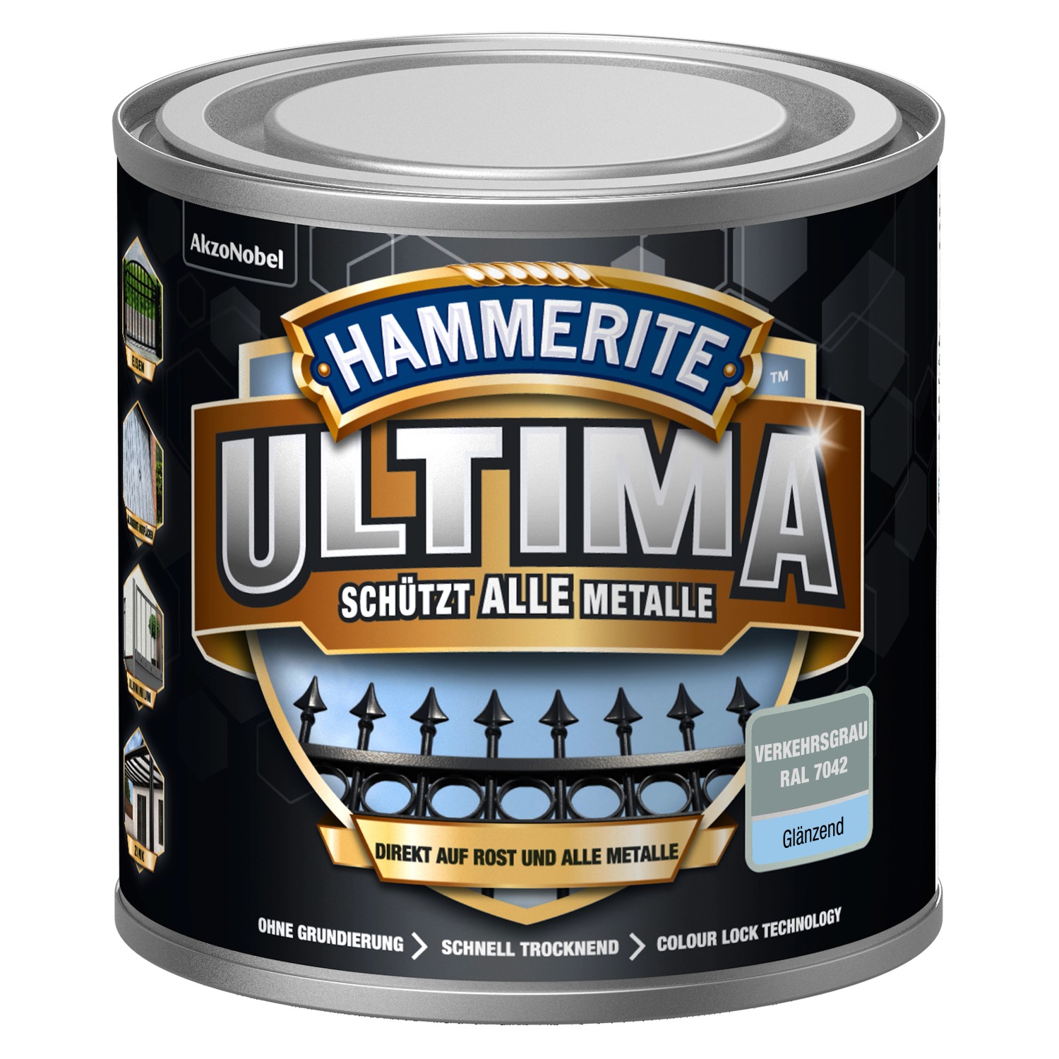 Hammerite Ultima Premium Metall-Schutzlack glänzend Verkehrsgrau 250 ml günstig online kaufen