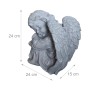 Relaxdays Grabengel Polyresin Grau Wetterfest Frostfest 24 cm_4
