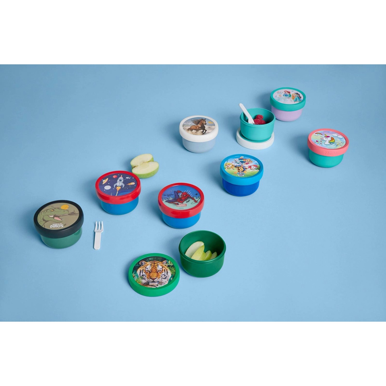 Mepal Campus Bentobox und Obstbox Animal Friends Set mit verschiedenen Tiermotiven.