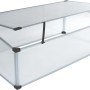 Pergart Feronia Alu Frühbeet, 104x56x36cm, mit geöffnetem Deckel. Ideal für die Anzucht.
