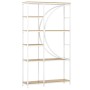Costway Bücherregal, geometrisch, Holz/Metall, naturfarben, 100x30x177 cm. Regal mit Halbmond-Design.