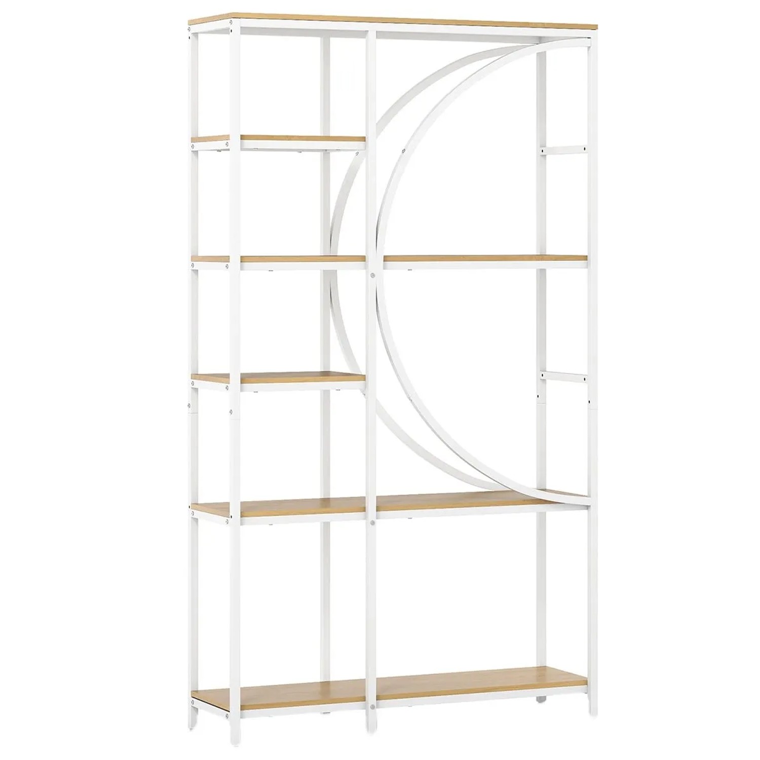 Costway Geometrisches Bücherregal Holz & Metall ‎Natur 100 x 30 x 177 cm günstig online kaufen