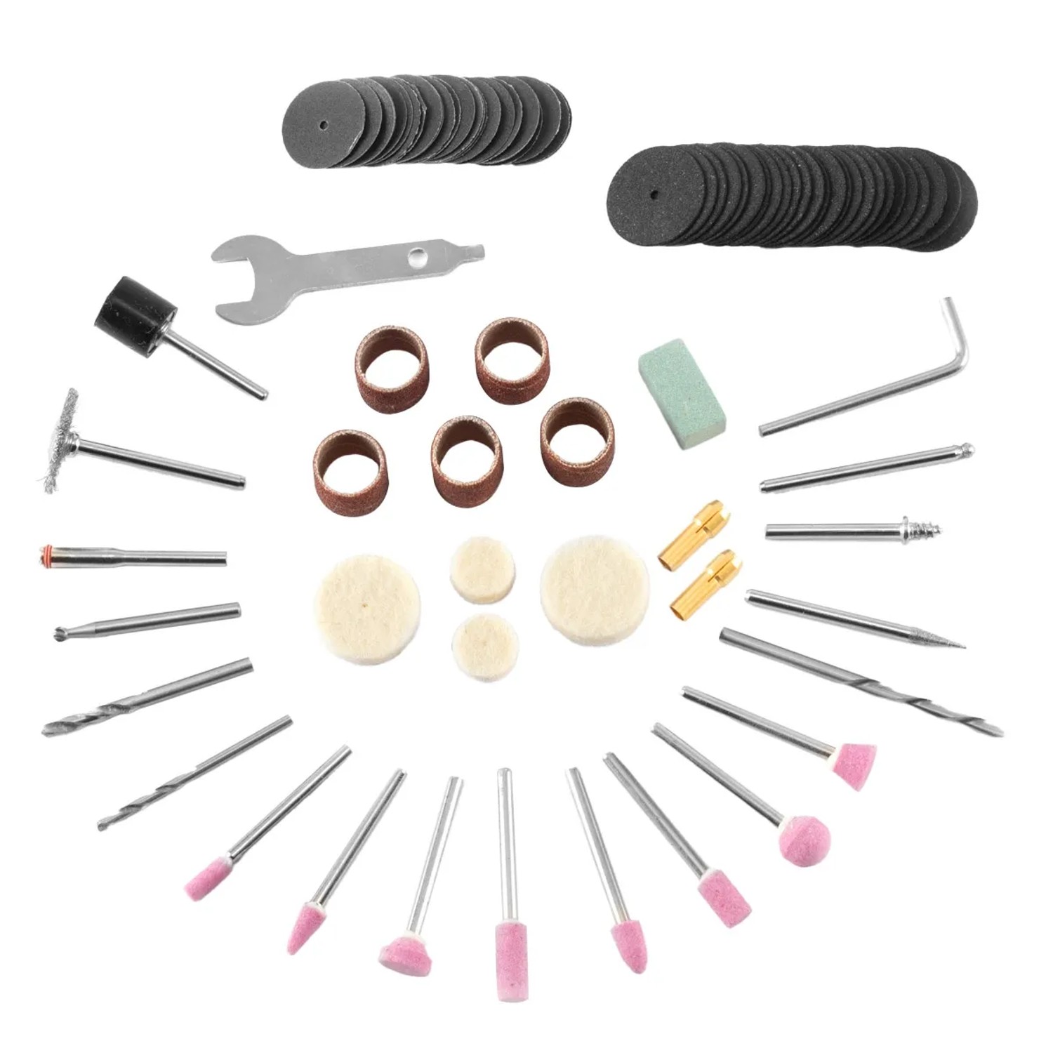 STAHLWERK Schleif Zubehör Set, 225 Teile für Mehrzweckschleifer und Rotationsschleifer.