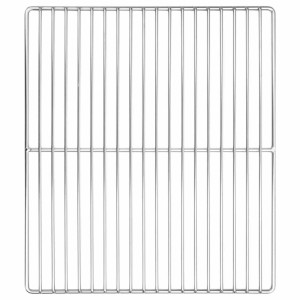Rechteckiger Grillrost aus silbernem Edelstahl, 40x35 cm. Robustes Grillgitter für den Außenbereich.