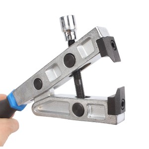 Silberne Achsmanschetten Zange mit Schraubmechanismus und 3/8'' Drehmomentanschluss für Schlauchschellen.