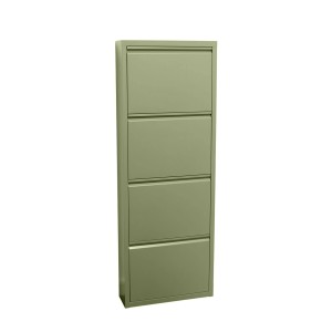 ebuy24 Pisa Schuhschrank mit 4 Klappen in Metall Grün.